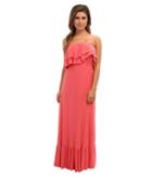 Tbags Los Angeles Layered Ruffle Maxi Dress (coral) Women's Dress