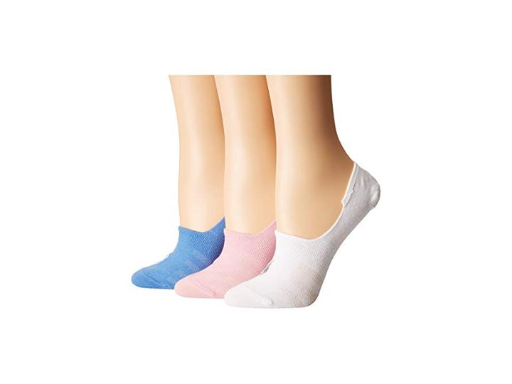 Lauren Ralph Lauren Flat Knit Sneaker Liner 3-pack (assorted White/grey/black) Women's Crew Cut Socks Shoes