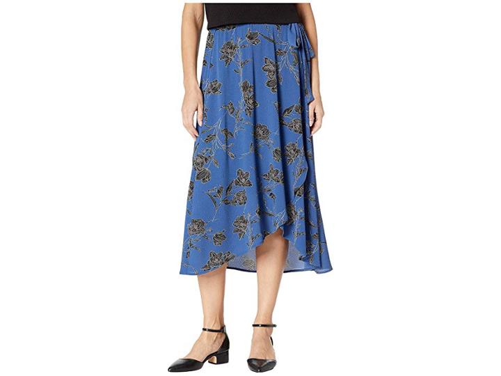 Bobeau Wrap Skirt Bubble Crepe (royal/black) Women's Skirt