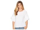 Two By Vince Camuto Drop Shoulder Tiered Ruffle Sleeve Top (ultra White) Women's Clothing