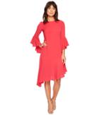 Maggy London Catalina Crepe Ruffle Dress (dahlia) Women's Dress