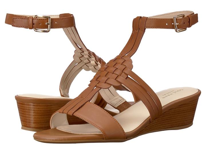 Cole Haan Findra Woven Slide Wedge Sandal (british Tan) Women's Sandals