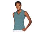Adidas Golf Ultimate 365 Stripe Sleeveless Polo (mystery Green) Women's Clothing