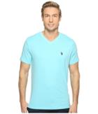U.s. Polo Assn. Short Sleeve Solid V-neck T-shirt (artist Aqua Heather) Men's Short Sleeve Pullover