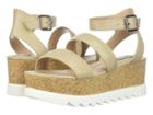 Steve Madden Kirsten Cork Platform Wedge Sandal (natural Leather) Women's Shoes