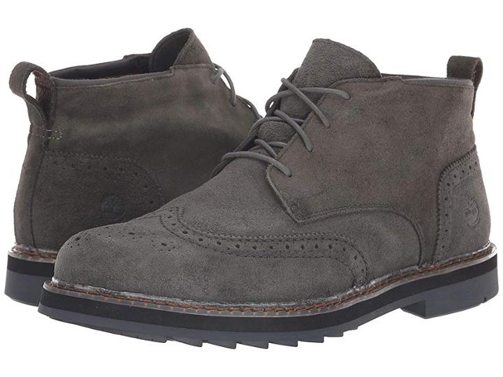Timberland Squall Canyon Wingtip Waterproof Chukka (dark Green Suede) Men's Lace-up Boots