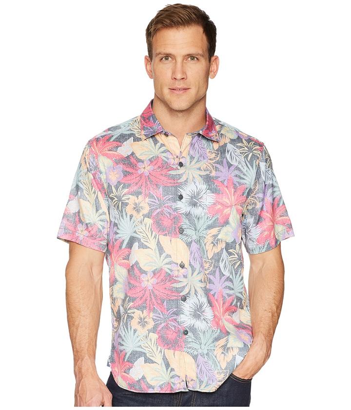 Tommy Bahama Fuego Flora Camp Shirt (black) Men's Clothing