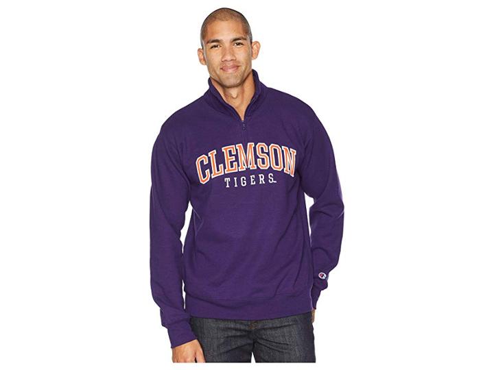 Champion College Clemson Tigers Powerblend(r) 1/4 Zip (champion Purple) Men's Clothing