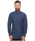 Scotch & Soda Ams Blauw Slim Fit All Over Printed Shirt In Seasonal Pattern (combo B) Men's Clothing
