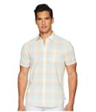 Original Penguin Short Sleeve Stretch P55 Medium Plaid (blue Topaz) Men's T Shirt