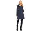 Cole Haan 36 Single Breasted Rain Jacket With Packable Hood (indigo) Women's Coat