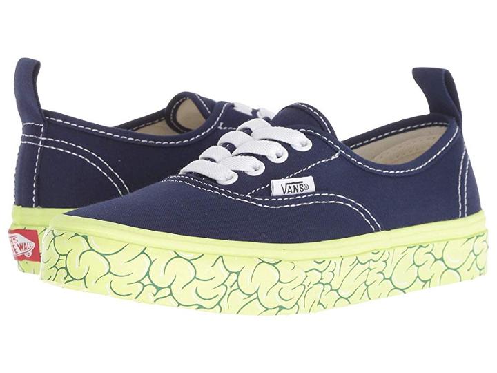 Vans Kids Authentic Elastic Lace (little Kid/big Kid) ((brain Wall) Medieval Blue/sharp Green) Boys Shoes