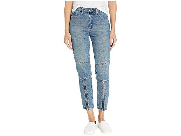 Juicy Couture Moto Girlfriend Jeans W/ Front Zips (desert Wash) Women's Jeans