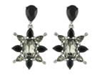 Oscar De La Renta Tropical Bloom Star C Earrings (black Diamond) Earring