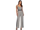 Donna Morgan Plaid Sleeveless Jumpsuit (brown Multi) Women's Jumpsuit & Rompers One Piece