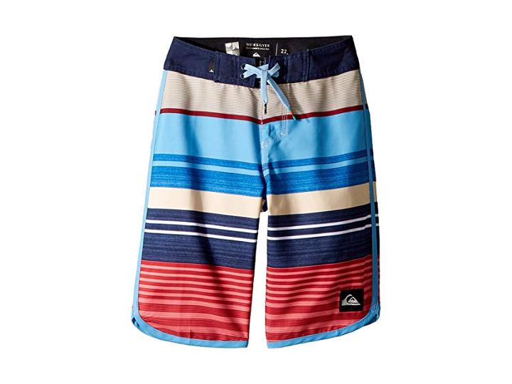 Quiksilver Kids Eye Scallop Boardshorts (big Kids) (mineral Red) Boy's Swimwear