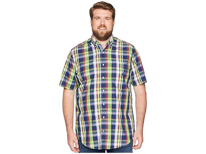 Nautica Big & Tall Big Tall Casual Plaid Shirt (j Navy) Men's Clothing