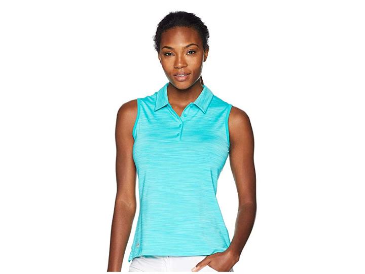 Adidas Golf Ultimate Sleeveless Polo (hi-res Aqua Heather) Women's Sleeveless