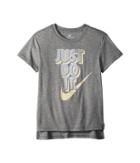 Nike Kids Sportswear Just Do It T-shirt (little Kids/big Kids) (carbon Heather) Girl's T Shirt
