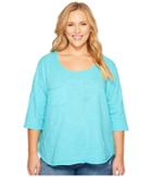 Extra Fresh By Fresh Produce Plus Size Jetty Top (luna Turquoise) Women's Clothing