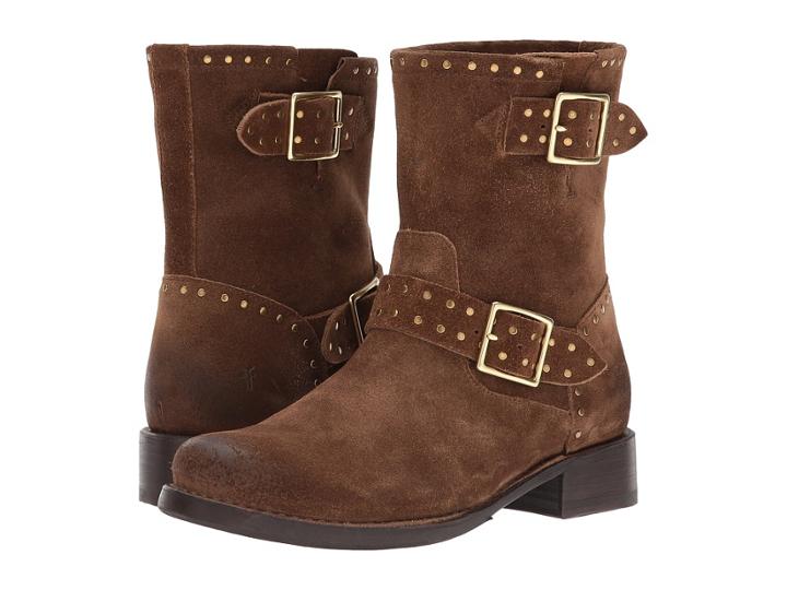 Frye Vicky Stud Engineer (chestnut Soft Oiled Suede) Women's Boots