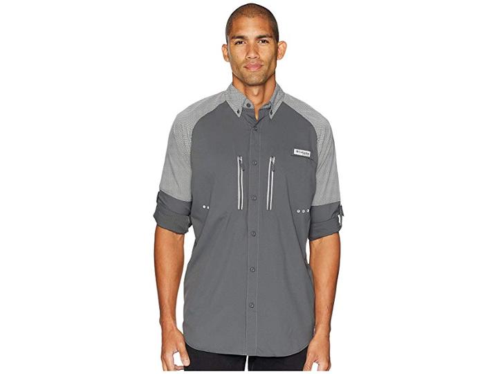 Columbia Solar Shade Zero Woven Long Sleeve Shirt (grill) Men's Long Sleeve Pullover