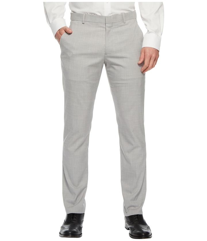 Perry Ellis Portfolio Slim Fit Stretch Crosshatch Dress Pant (monument) Men's Dress Pants