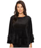 Sanctuary Tierney Velour Popover Sweatshirt (black) Women's Sweatshirt