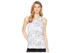 Ellen Tracy Sleeveless Top With Flouncy Overlay (whitney-e White) Women's Sleeveless
