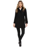 Cole Haan Single Breasted Coat With Stand Collar (black) Women's Coat