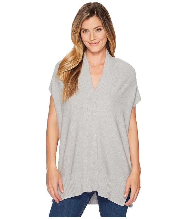 Lilla P Shawl Collar Tunic (heather Grey) Women's Clothing