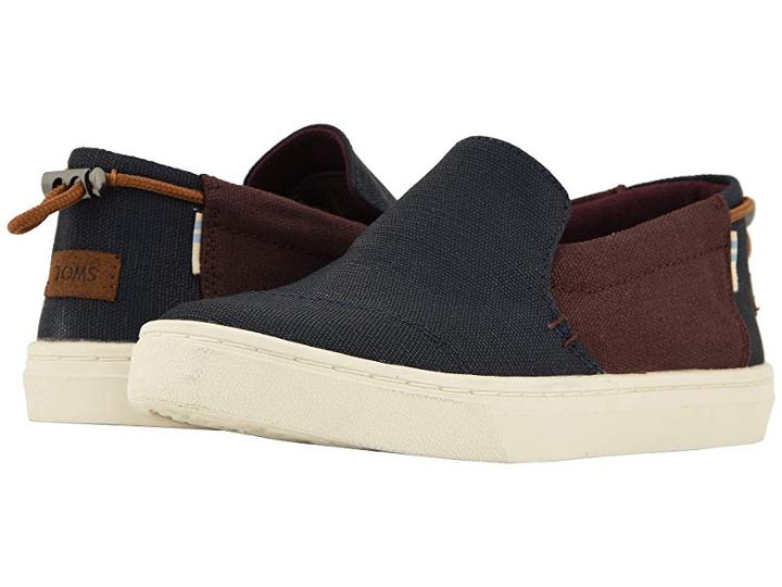 Toms Kids Paxton (little Kid/big Kid) (eggplant Textural Canvas) Girl's Shoes