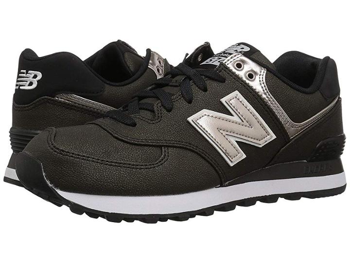 New Balance Classics Wl574v1 (black/champagne Metallic) Women's Running Shoes