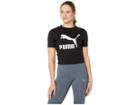 Puma Classics Logo Cut Out Top (cotton Black) Women's Clothing