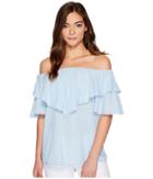 Heather Maria Twill Voile Ruffle Off The Shoulder Top (cruiser) Women's Clothing