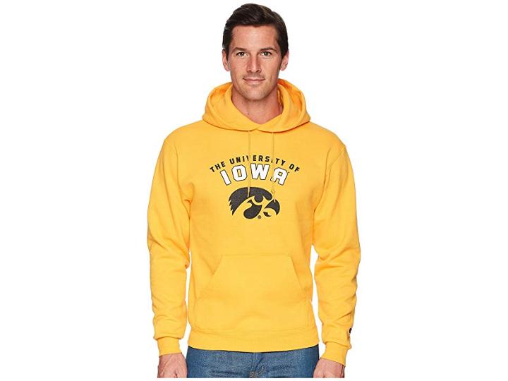 Champion College Iowa Hawkeyes Eco(r) Powerblend(r) Hoodie 2 (champion Gold) Men's Sweatshirt