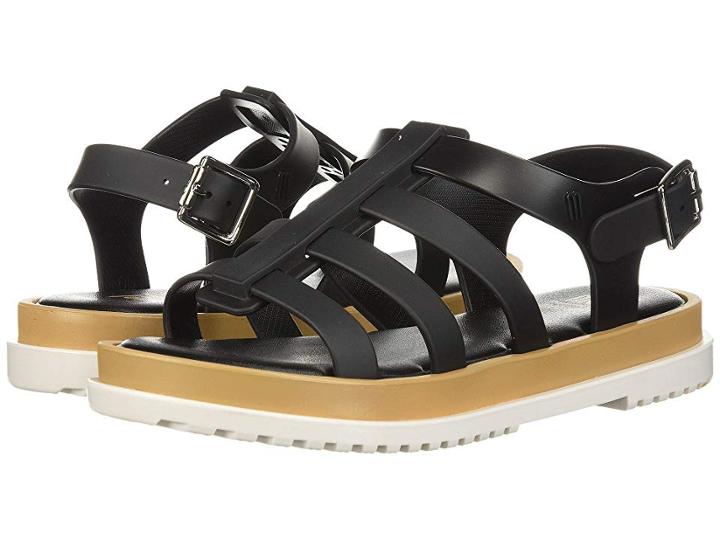 Mini Melissa Mel Flox Iii (little Kid) (black/beige) Girl's Shoes