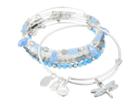 Alex And Ani Dragonfly Set Of 5 Charm Bangle (shiny Silver) Bracelet