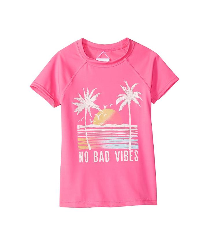 Billabong Kids Sol Searcher Short Sleeve Rashguard (little Kids/big Kids) (tahiti Pink) Girl's Swimwear