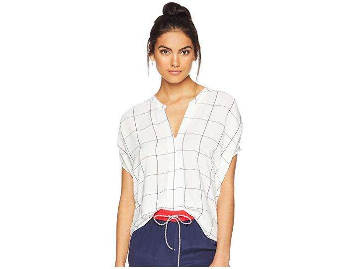 Bishop + Young Jessica Window Pane Blouse (white) Women's Blouse