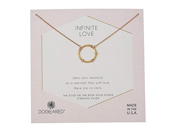 Dogeared Infinite Love, Small Crystal Halo Necklace (gold Dipped) Necklace