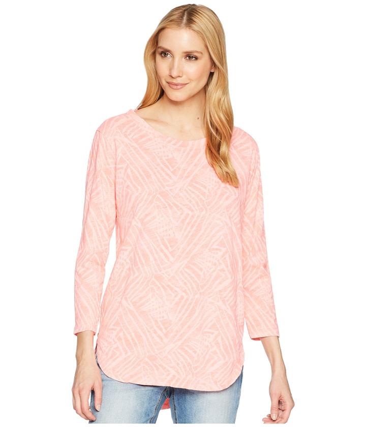 Fresh Produce Ocean Tide Catlina Top (bright Coral) Women's Long Sleeve Pullover