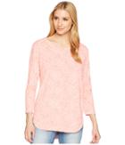 Fresh Produce Ocean Tide Catlina Top (bright Coral) Women's Long Sleeve Pullover