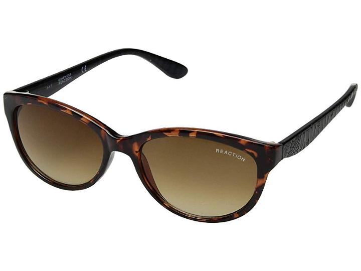 Kenneth Cole Reaction Kc1256 (dark Havana/gradient Brown) Fashion Sunglasses