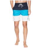 U.s. Polo Assn. 7 Tricolor Swim Shorts (classic Navy) Men's Swimwear