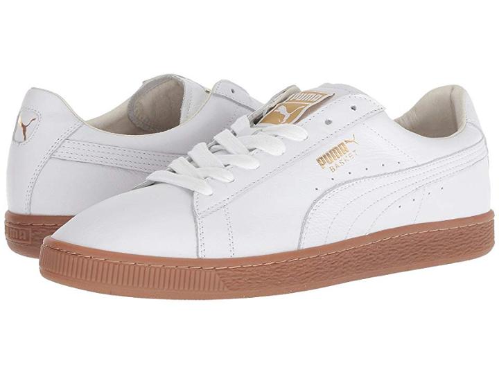 Puma Basket Classic Gum Deluxe (puma White/metallic Gold) Men's Shoes