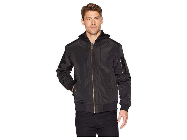 Sean John Hooded Bomber Jacket (black) Men's Coat