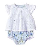 Mud Pie Eyelet Overlay Crawler (infant) (white) Girl's Jumpsuit & Rompers One Piece