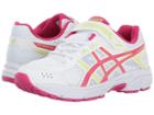 Asics Kids Gel-contend 4 Ps (toddler/little Kid) (white/pink/energy Green) Girls Shoes