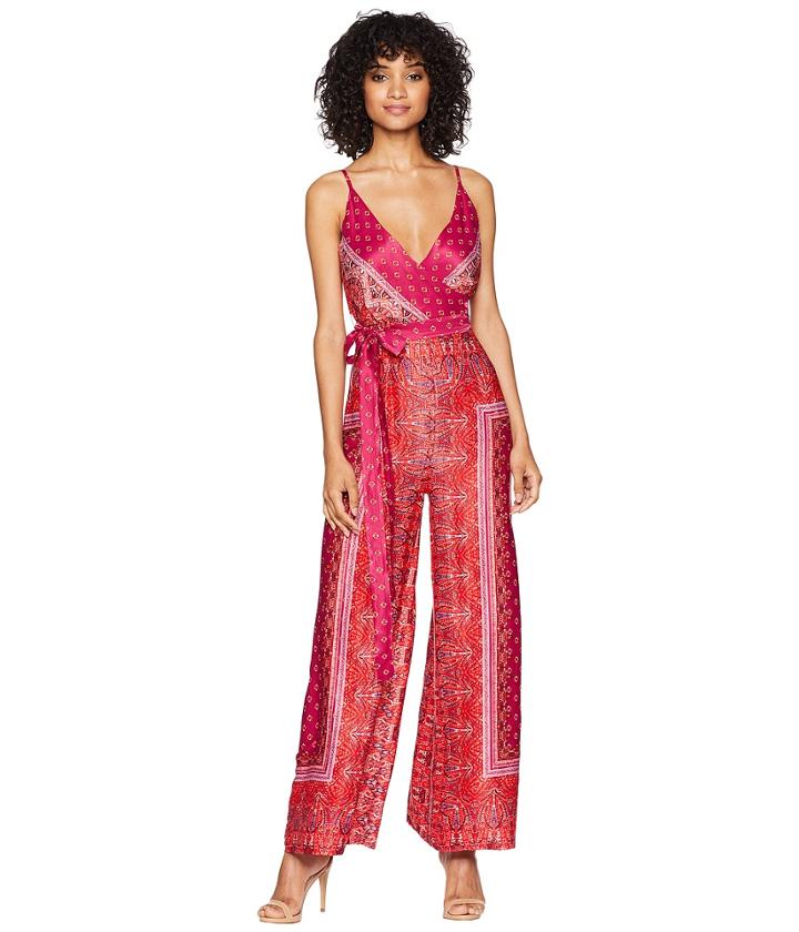 Free People Cabbage Rose Romper (pink Combo) Women's Jumpsuit & Rompers One Piece